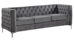 Chantria 2-Pc Grey Velvet Tufted Sofa Set