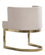 Camilla Beige Velvet/Gold Metal Side Chair