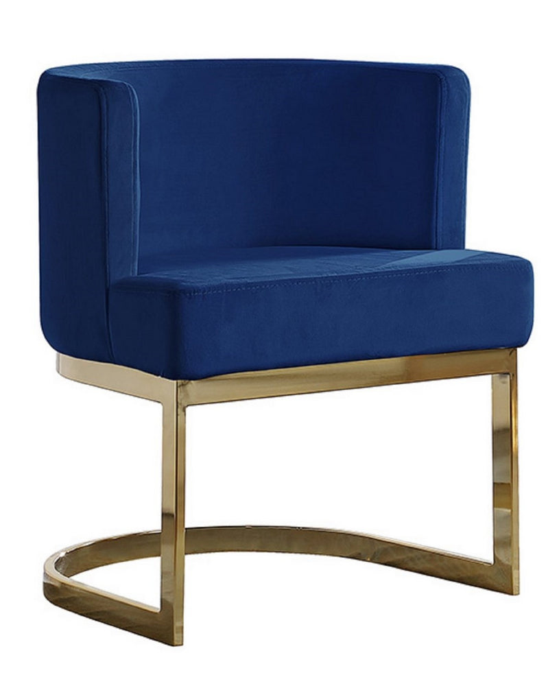 Camilla Navy Blue Velvet/Gold Metal Side Chair