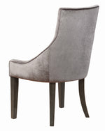 Camryn 2 Grey Velvet/Charcoal Wood Side Chairs