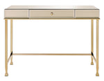 Canine Smoky Mirrored/Champagne Writing Desk with Drawer