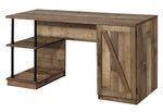 Canna Rustic Oak Wood Writing Desk with Open Shelves