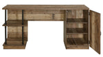 Canna Rustic Oak Wood Writing Desk with Open Shelves