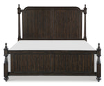 Cardano Driftwood Charcoal Wood Cal King Poster Bed