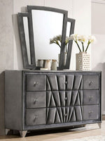 Carissa Gray Fabric Upholstered Dresser Mirror