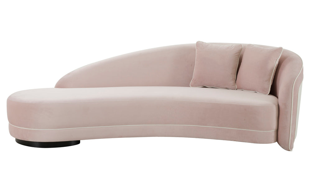 Carla Modern Blush & Cream Velvet Sofa (Oversized)