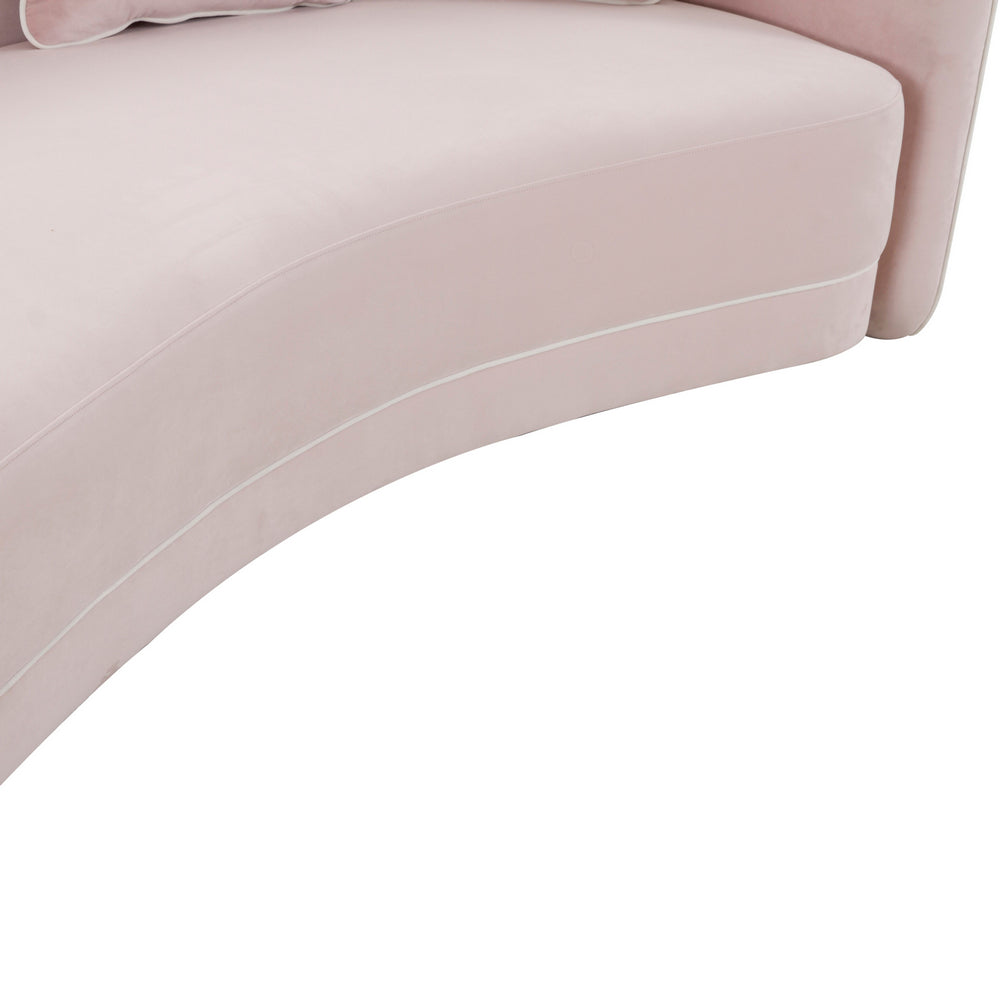 Carla Modern Blush & Cream Velvet Sofa (Oversized)