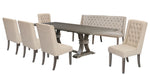 Carlie 7-Pc Gray/Beige Dining Table Set