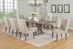 Carlie 9-Pc Gray/Beige Dining Table Set