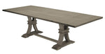 Carlie 9-Pc Gray Linen/Wood Dining Table Set