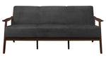 Carlson Dark Gray Velvet Fabric Sofa with Sloped Arms