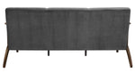 Carlson Dark Gray Velvet Fabric Sofa with Sloped Arms