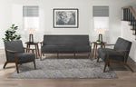 Carlson Dark Gray Velvet Fabric Sofa with Sloped Arms