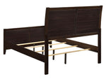 Carlton Black Leatherette/Cappuccino Wood King Panel Bed