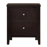 Carlton Cappuccino Wood 2-Drawer Nightstand