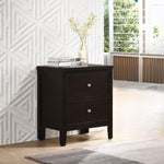 Carlton Cappuccino Wood 2-Drawer Nightstand