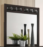 Carlton Cappuccino Wood/Black Leatherette Dresser Mirror