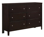 Carlton Cappuccino Wood 6-Drawer Dresser