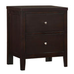 Carlton Cappuccino Wood 2-Drawer Nightstand