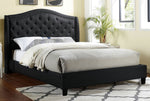 Carly Black Linen-Like Fabric Cal King Bed