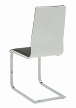 Carmelo 4 White & Black Leatherette/Metal Side Chairs