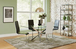 Carmelo Clear Glass/Chrome Metal Dining Table