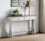 Carminda Antique White Wood Console Table