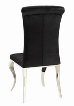 Carone 4 Black Velvet/Chrome Finish Metal Side Chairs