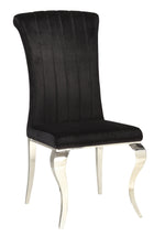 Carone 4 Black Velvet/Chrome Finish Metal Side Chairs