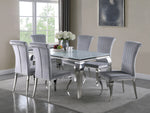 Carone 4 Grey Velvet/Chrome Finish Metal Side Chairs