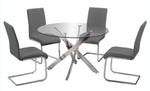 Caryl 5-Pc Grey & Chrome Dining Table Set