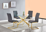 Caryl Clear Glass/Gold Metal Dining Table