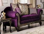 Casilda Purple Chenille Loveseat