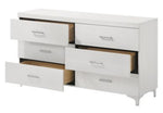 Casilda White Wood 6-Drawer Dresser