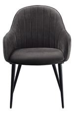 Caspian 2 Dark Gray Fabric/Black Metal Arm Chairs