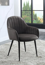 Caspian 2 Dark Gray Fabric/Black Metal Arm Chairs