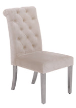 Cassie 2 Cream Velvet/Silver Metal Side Chairs