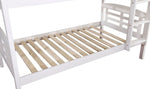 Cassie White Wood Twin Bunk Bed with Trundle