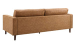 Cave Contemporary Brown Leather Blend 76" 2-Seat Sofa