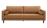 Cave Contemporary Brown Leather Blend 88" 2-Seat Sofa