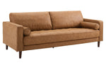 Cave Contemporary Brown Leather Blend 88" 2-Seat Sofa
