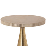 Celeste Ribbed Side Table with Gold Finish Metal Base