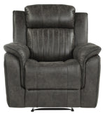 Centeroak Gray Microfiber Manual Recliner