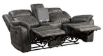 Centeroak Gray Microfiber Manual Recliner Loveseat