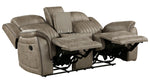 Centeroak Sandy Brown Microfiber Manual Recliner