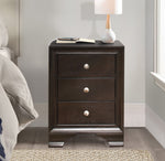 Centralia Brown Wood 3-Drawer Nightstand