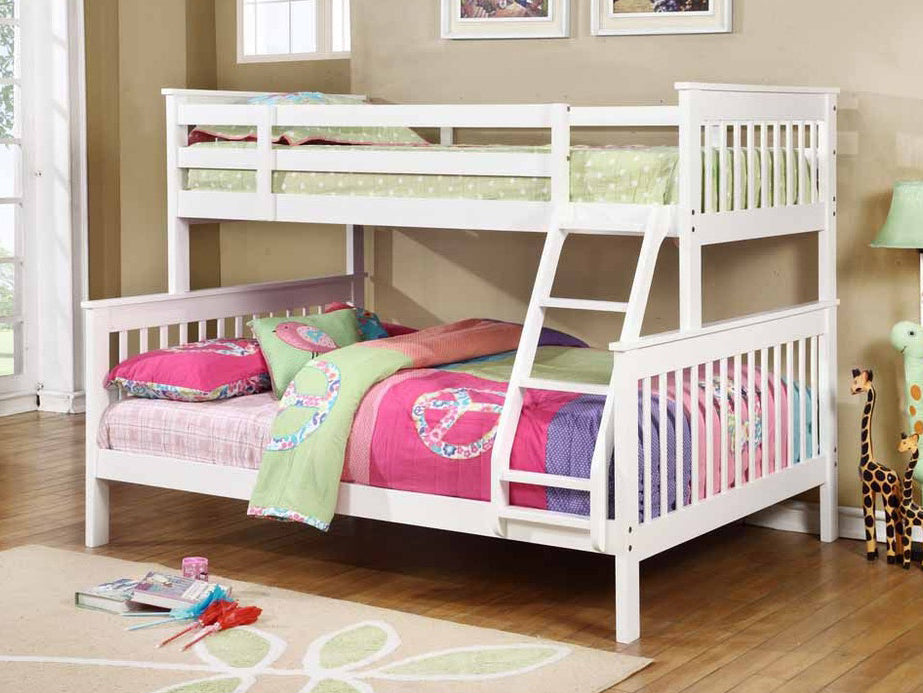 Chapman White Wood Twin/Full Bunk Bed