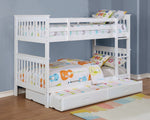 Chapman White Wood Twin/Twin Bunk Bed with Twin Trundle