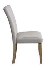 Charnell 2 Gray PU Leather/Oak Wood Side Chairs