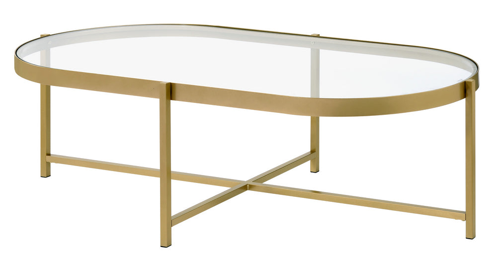 Charrot Clear Glass/Gold Finish Metal Coffee Table